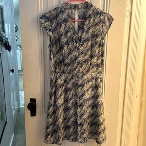 Reiss Blue Floral Fitted Sun Dress
